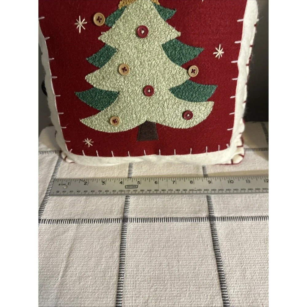 Christmas Tree Holiday Throw Pillows Target Square 11x11 White Red Set 2